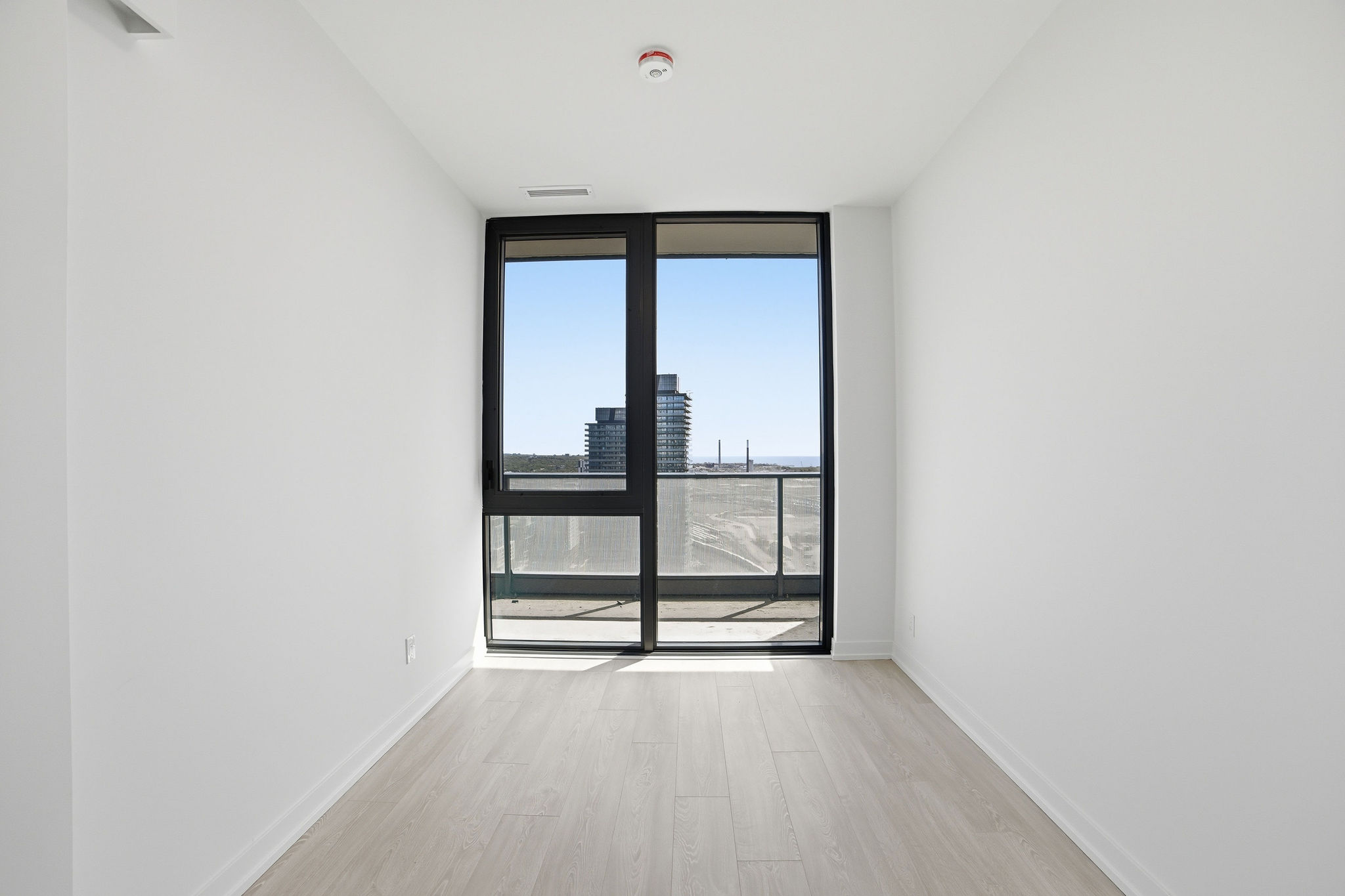 Bedroom with city view